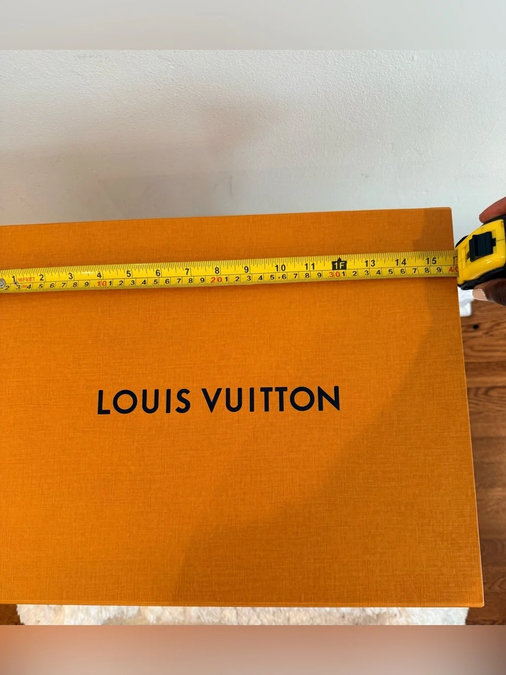 Authentic Louis Vuitton Empty Orange Gift Box XL W Original LV Logo Mailer Box